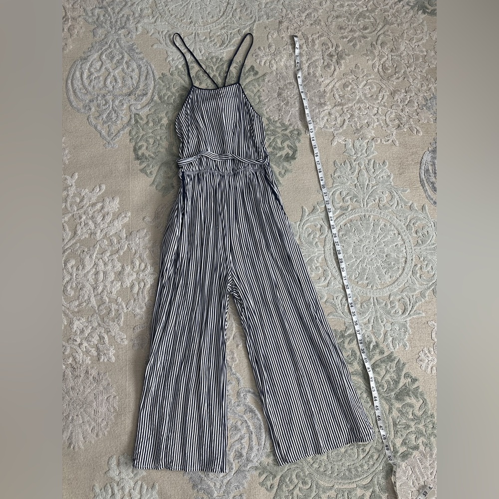 Striped Navy Blue and White Jumpsuit